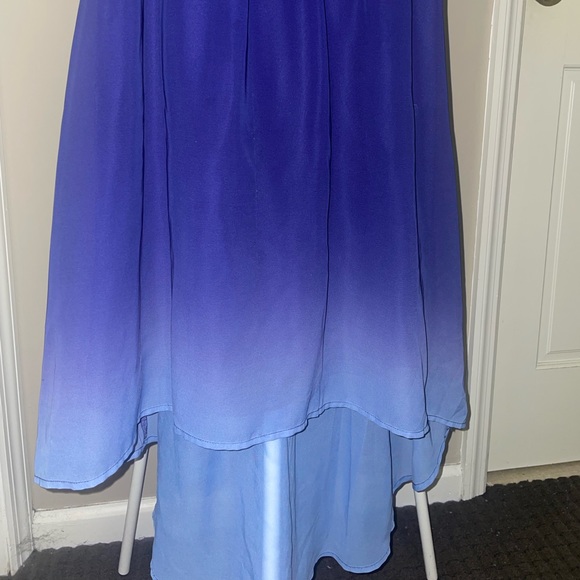 Blue ombré high low dress! Slip attached to dress! - Picture 2 of 4